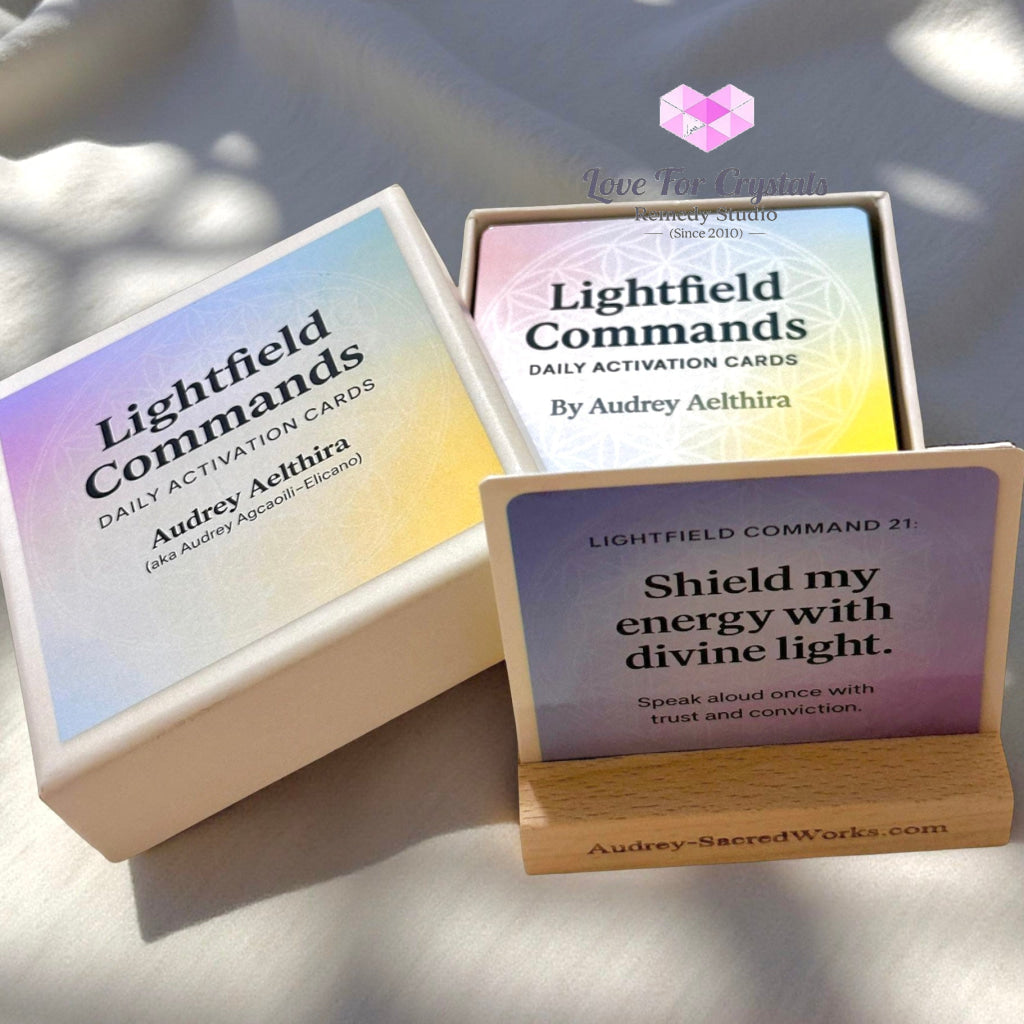 Lightfield Commands Activation Cards by Audrey (with Free Wooden Stand) 55-Card Set with Free Stand Cards