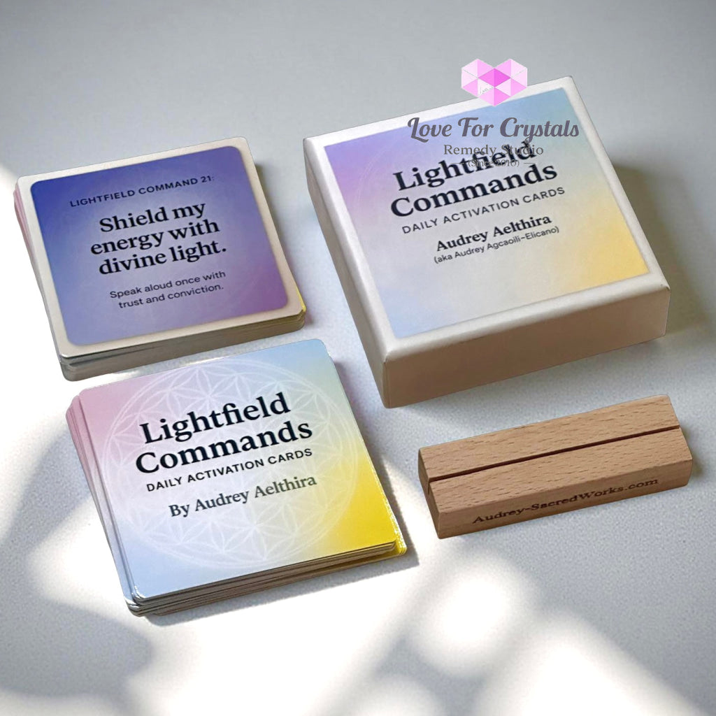 Lightfield Commands Activation Cards by Audrey (with Free Wooden Stand) 55-Card Set with Free Stand Cards