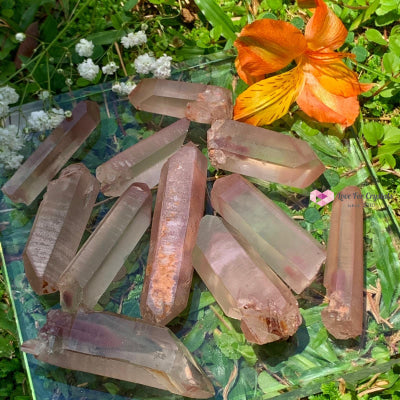 Lithium Lemurian Crystal Points (Aaa) Brazil Raw Stones