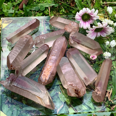 Lithium Lemurian Crystal Points (Aaa) Brazil Raw Stones