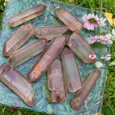 Lithium Lemurian Crystal Points (Aaa) Brazil Raw Stones