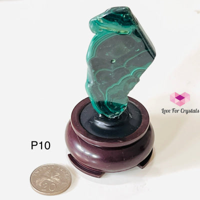 Malachite Natural Slice With Stand (Africa) Polished Crystals