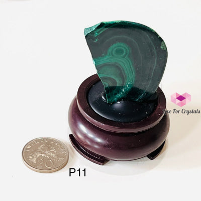 Malachite Natural Slice With Stand (Africa) Polished Crystals