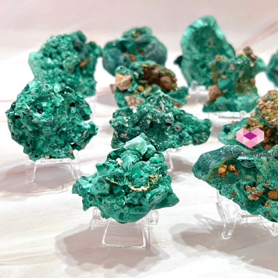 Malachite Raw With Stand (Congo) Crystals