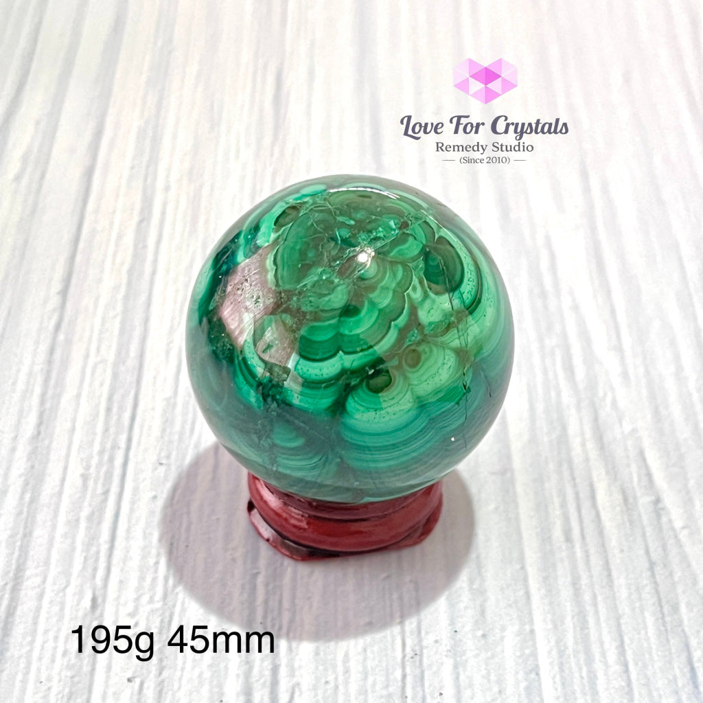 Malachite Spheres (Congo) Aaa 195G 45Mm Crystals