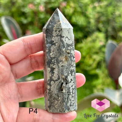 Marcasite (Silver Pyrite) Tower Photo 4 Polished Crystals