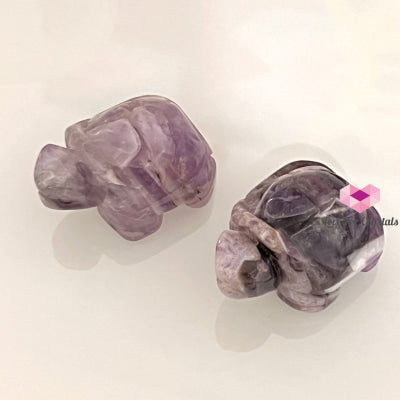 Mini Crystal Turtles/ Tortoise 1.5 (Per Piece) Chevron Amethyst- Success Carved Crystals