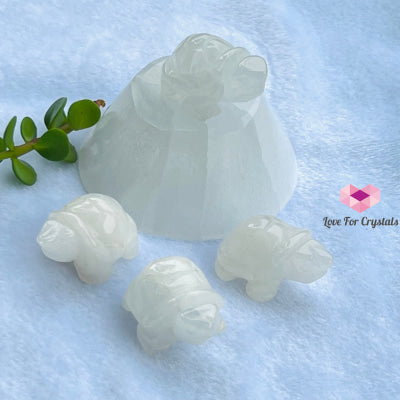 Mini Crystal Turtles/ Tortoise 1.5 (Per Piece) Milky Quartz- Clarity Carved Crystals