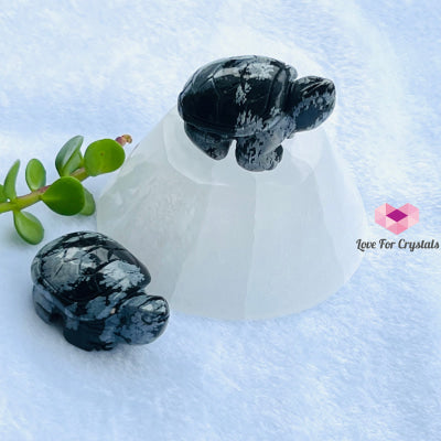 Mini Crystal Turtles/ Tortoise 1.5 (Per Piece) Snowflake Obsidian- Stability Carved Crystals