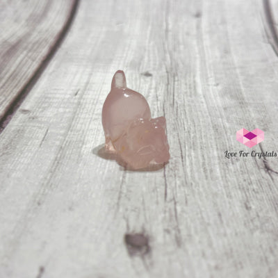 Mini Lazy Cat Crystal Carving 30Mm Rose Quartz Carving