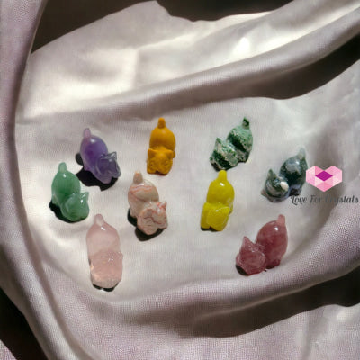 Mini Lazy Cat Crystal Carving 30Mm Carving