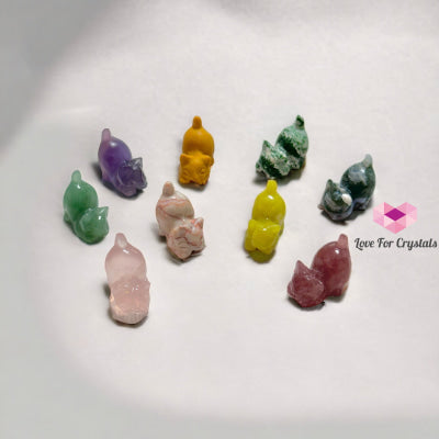Mini Lazy Cat Crystal Carving 30Mm Carving