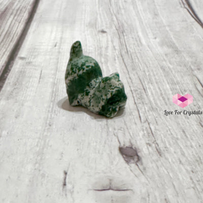 Mini Lazy Cat Crystal Carving 30Mm Tea Tree Agate Carving