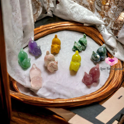 Mini Lazy Cat Crystal Carving 30Mm Carving