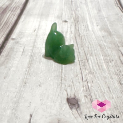 Mini Lazy Cat Crystal Carving 30Mm Green Aventurine Carving
