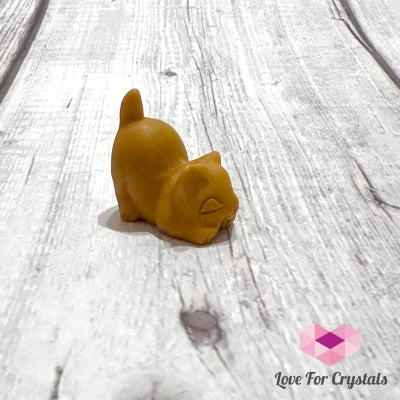 Mini Lazy Cat Crystal Carving 30Mm Yellow Jade Carving