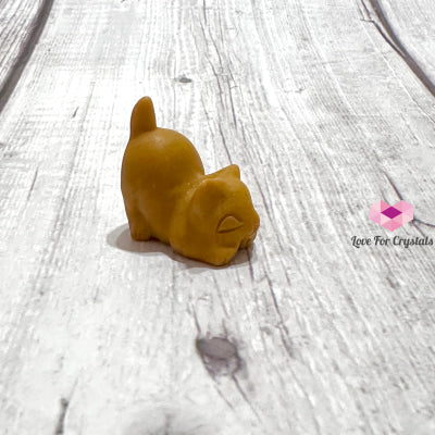 Mini Lazy Cat Crystal Carving 30Mm Yellow Jade Carving