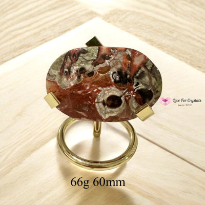 Money Agate Palm Stones with Stands (Wealth Flow & Stability) Pre-coded & activated 66g 60mm Money agate