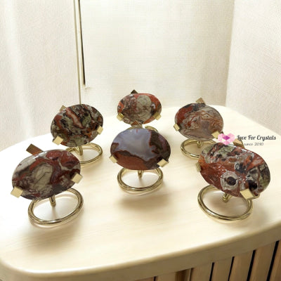 Money Agate Palm Stones with Stands (Wealth Flow & Stability) Pre-coded & activated Money agate