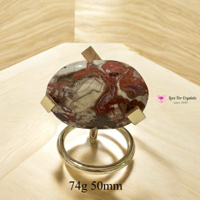 Money Agate Palm Stones with Stands (Wealth Flow & Stability) Pre-coded & activated 74g 50mm Money agate