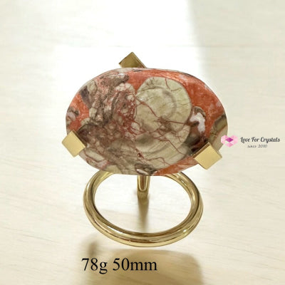 Money Agate Palm Stones with Stands (Wealth Flow & Stability) Pre-coded & activated 78g 50mm Money agate