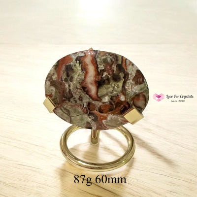 Money Agate Palm Stones with Stands (Wealth Flow & Stability) Pre-coded & activated 87g 60mm Money agate