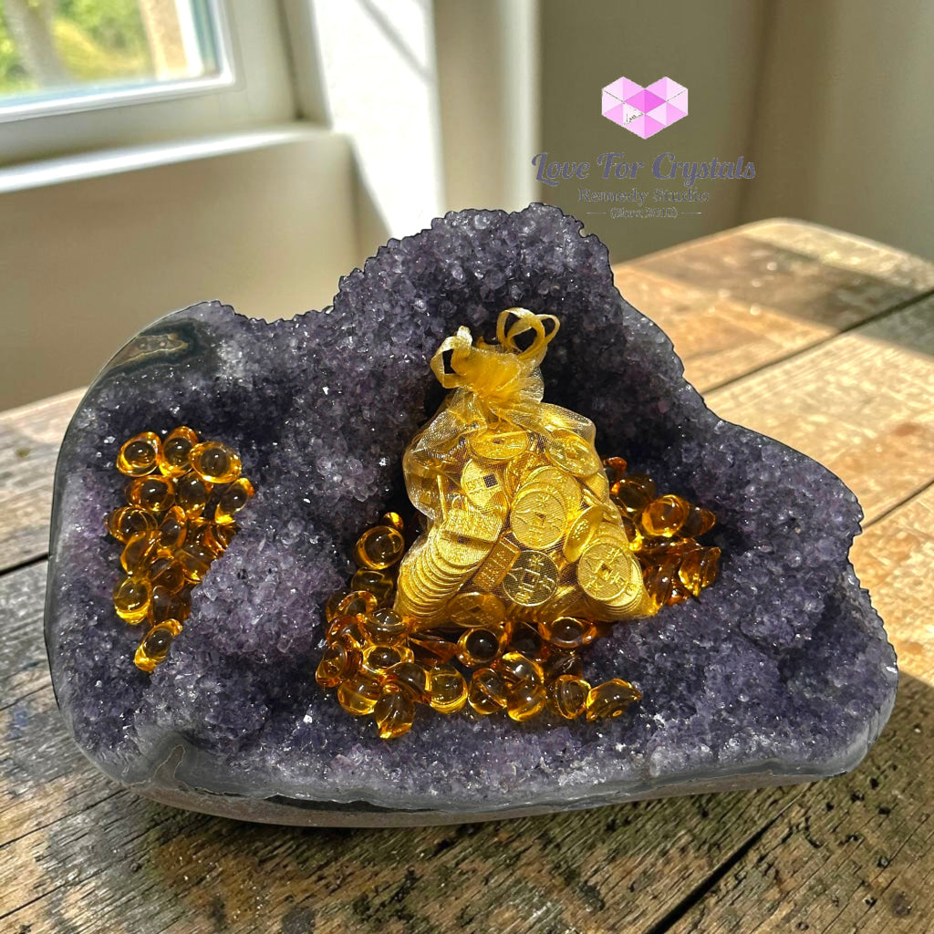 Money Catcher Amethyst Cluster in Agate 3kg 22cm - 3kgs 22cm - Amethyst