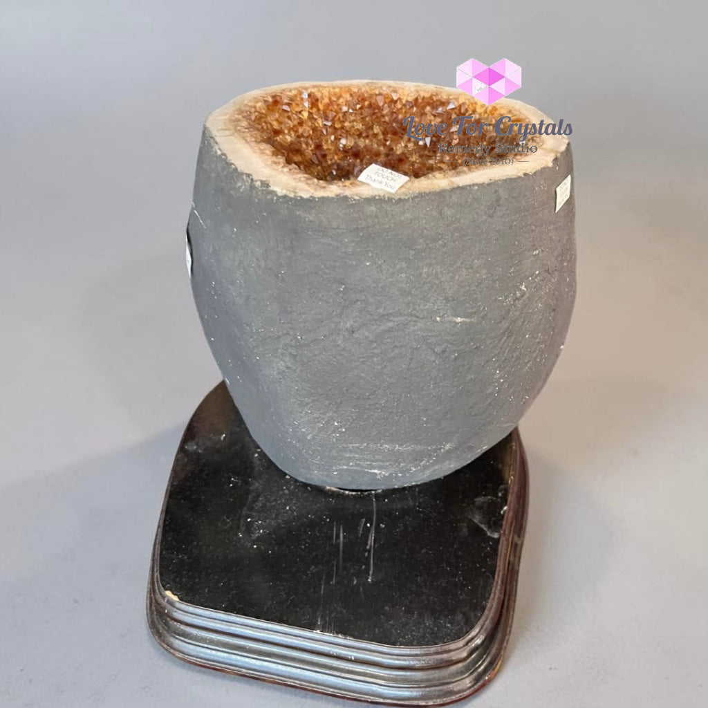 Money Catcher Citrine Geode BOWL (Brazil) Encoded & Activated (18kgs - 260mmWx270mmH) - 18kgs - Citrine