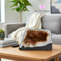 Money Catcher Citrine Geode (Brazil) Encoded & Activated (10.5kgs)24cm x 16cm - 10.5 kgs - Citrine