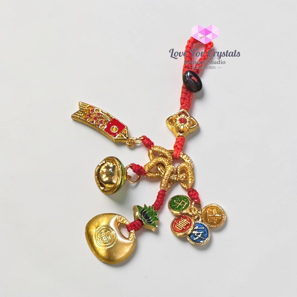 Money Lock Charm with Red String