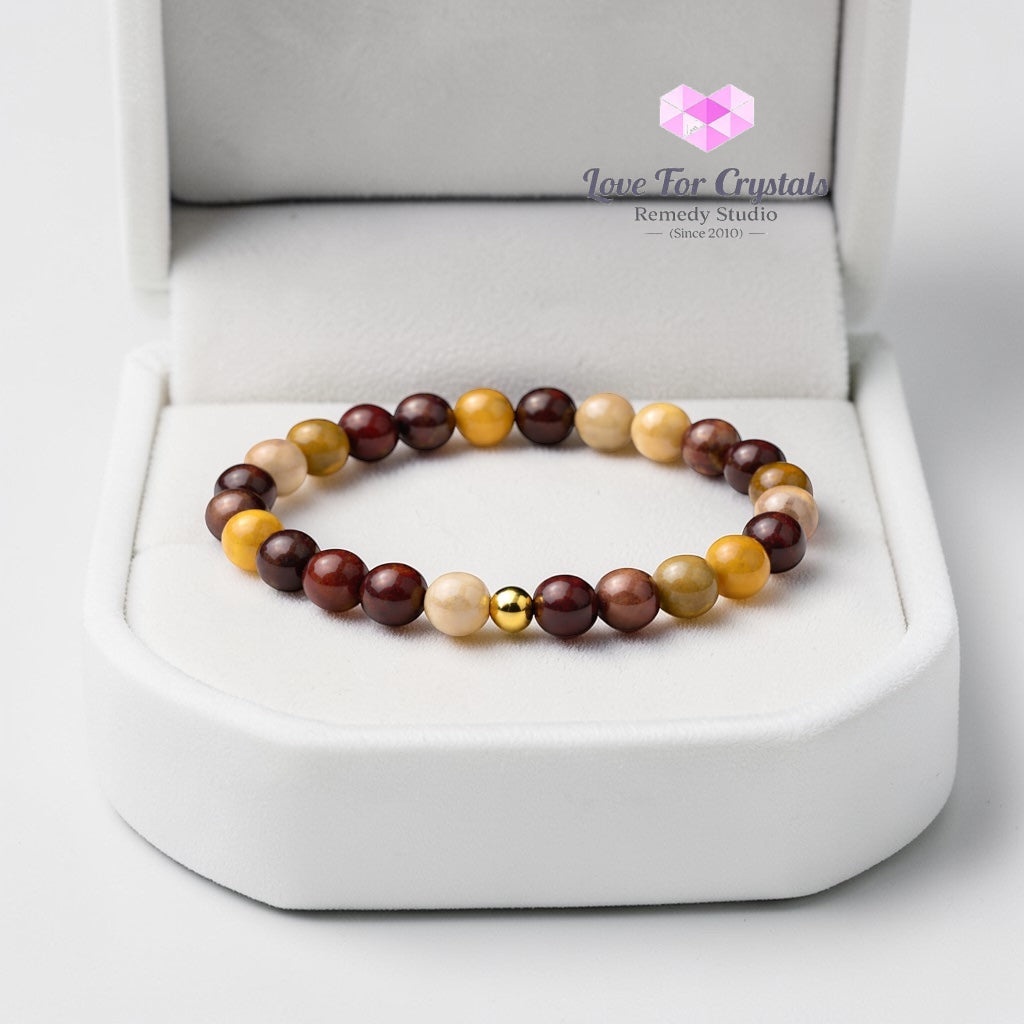 Mookaite Jasper Inner Strength 6mm Bracelet with 14k gold filled bead Bracelets & Bangles