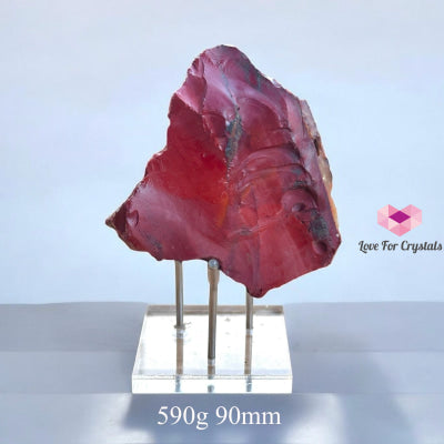 Mookaite Jasper Large Natural Raw With Acrylic Stand (Australia) 590G 90Mm Crystals