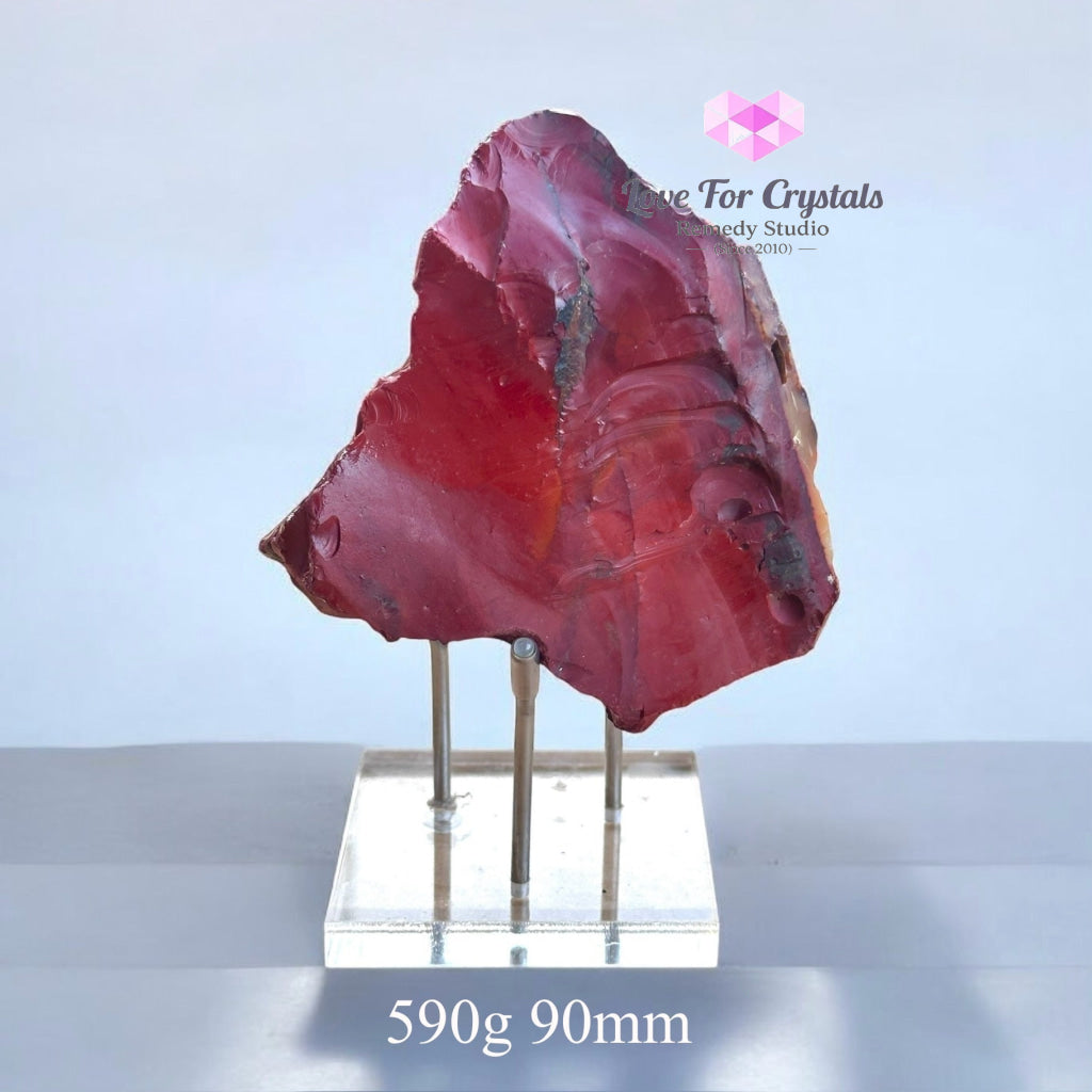 Mookaite Jasper Large Natural Raw With Acrylic Stand (Australia) 590G 90Mm Crystals
