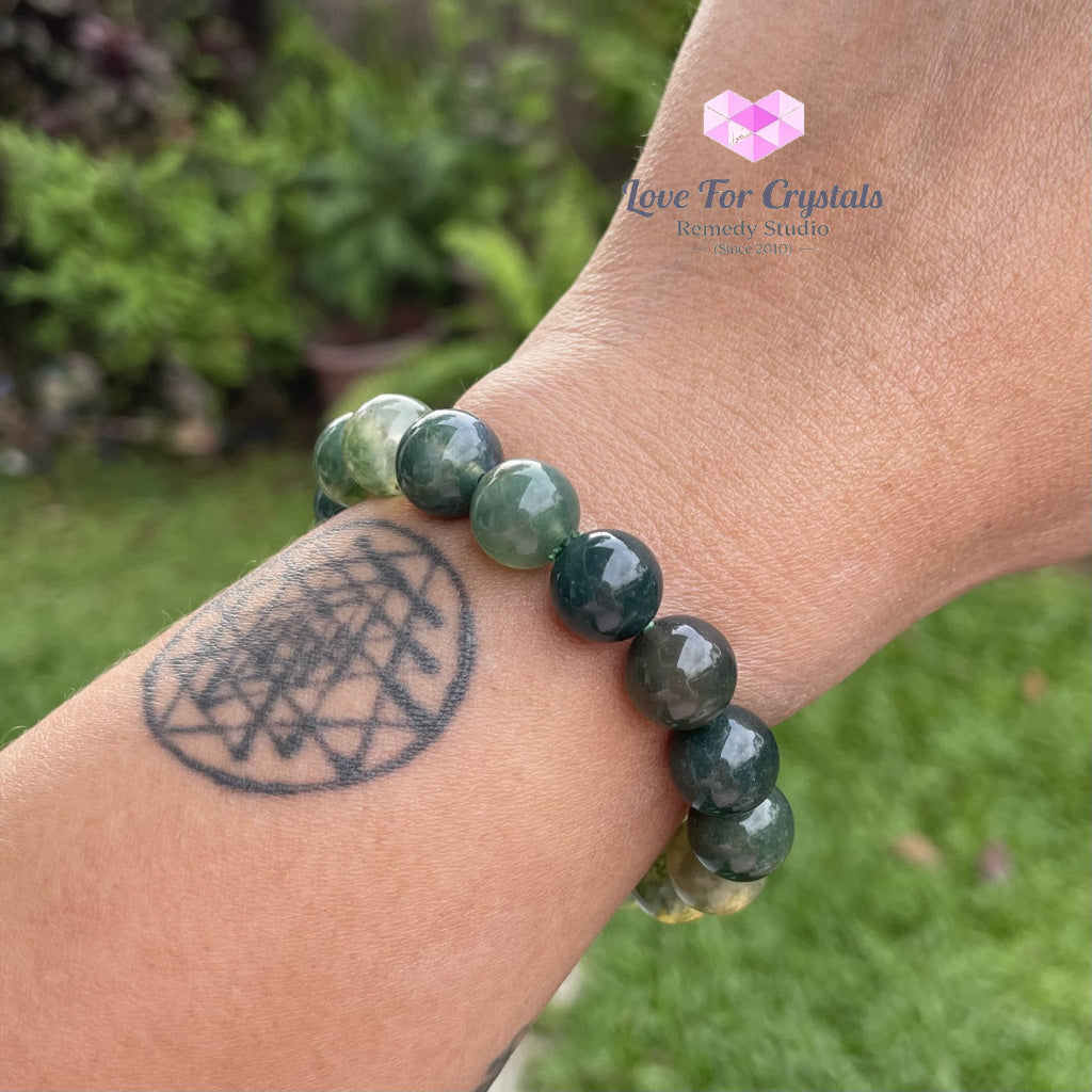 Moss Agate 10Mm Bracelet