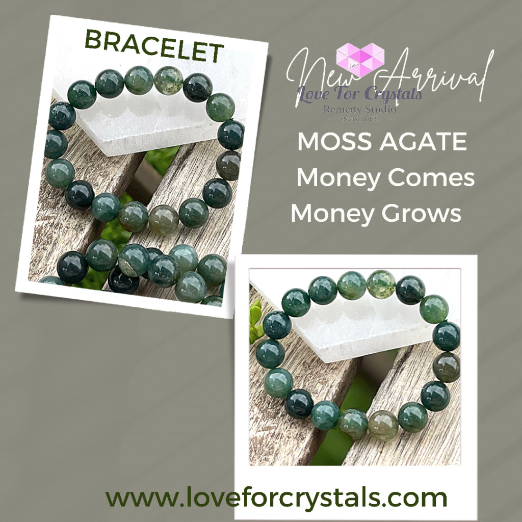 Moss Agate 10Mm Bracelet