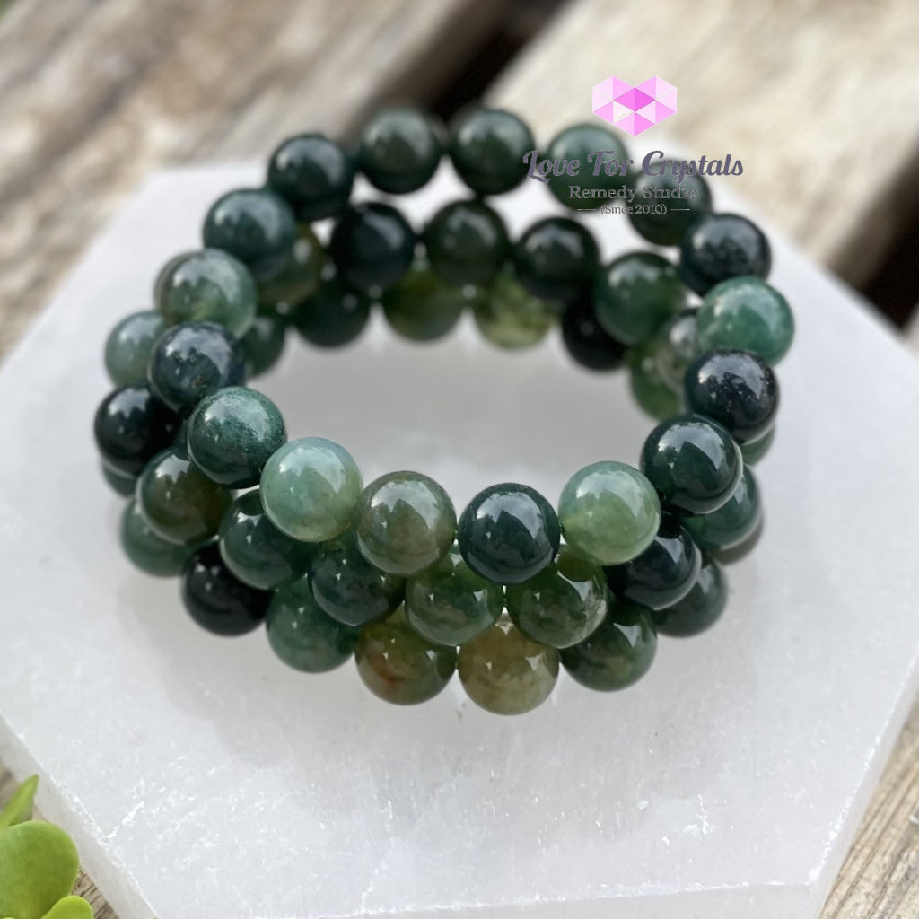 Moss Agate 10Mm Bracelet
