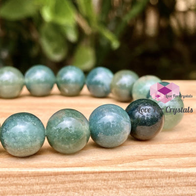 Moss Agate 10Mm Gemstone Energy Bracelet