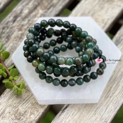 Moss Agate Crystal Bracelet 8Mm