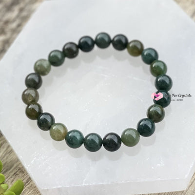 Moss Agate Crystal Bracelet 8Mm