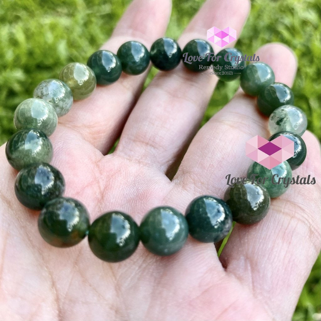 Moss Agate Crystal Bracelet 8Mm