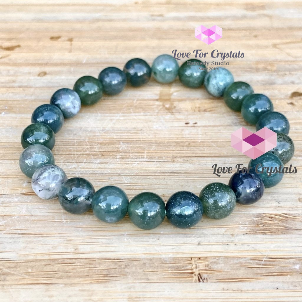 Moss Agate Crystal Bracelet 8Mm