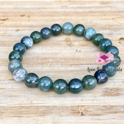 Moss Agate Crystal Bracelet 8Mm