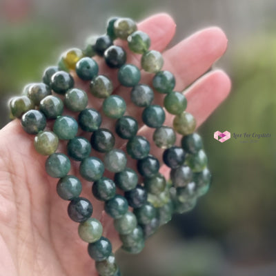 Moss Agate Crystal Bracelet 8Mm