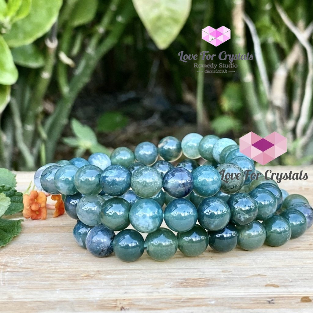 Moss Agate Crystal Bracelet 8Mm