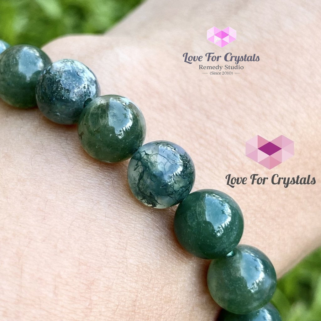 Moss Agate Crystal Bracelet 8Mm