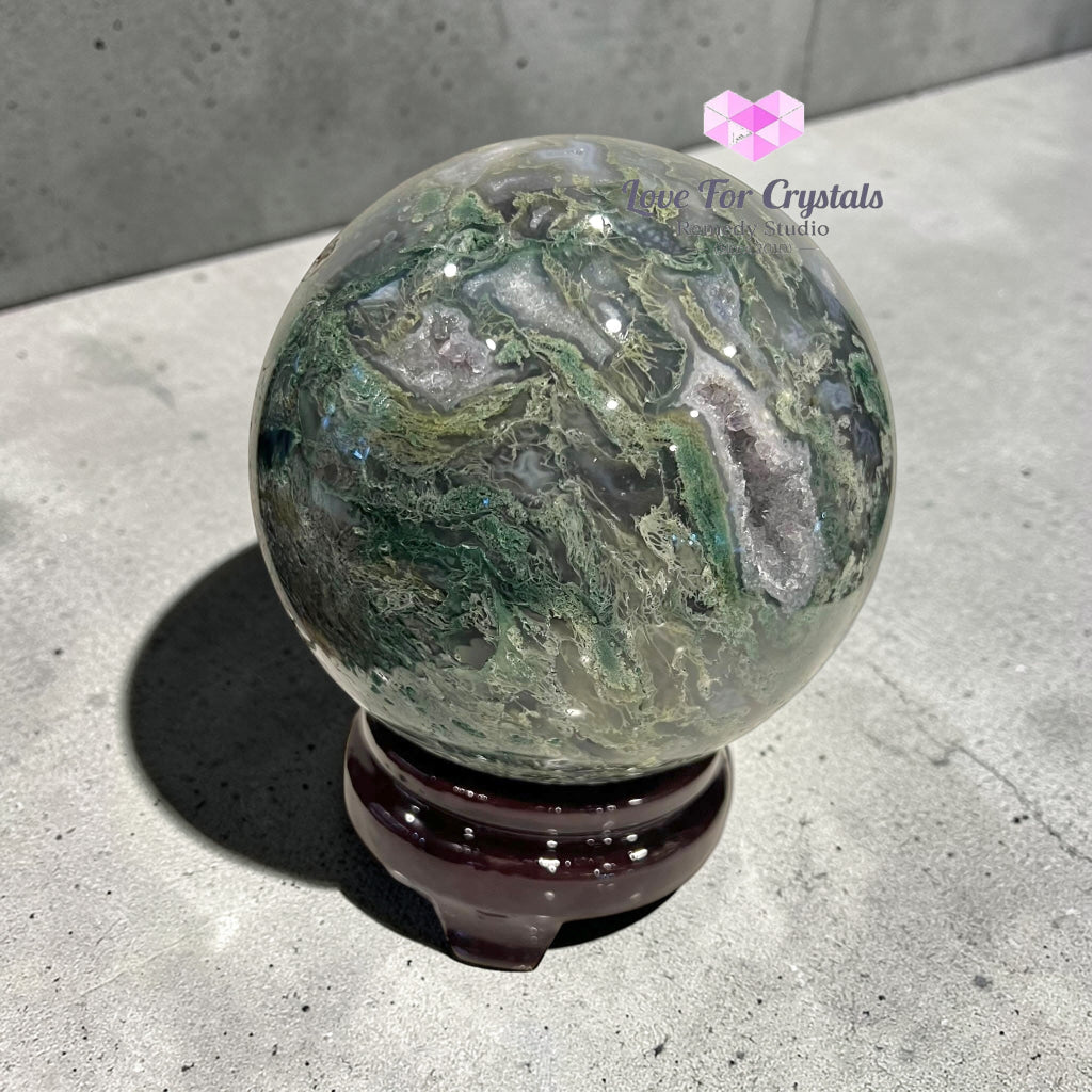 Moss Agate Large Sphere – Money Growth Anchor* 2.68 kgs 120mm Moss agate