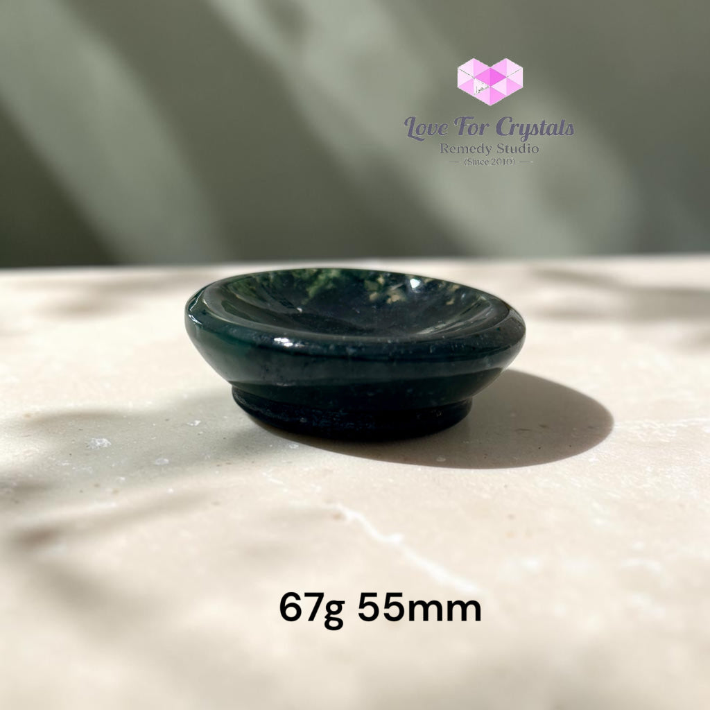 Moss Agate Mini Bowl (Money Grows) 55-60mm - 67g 55mm - Moss agate