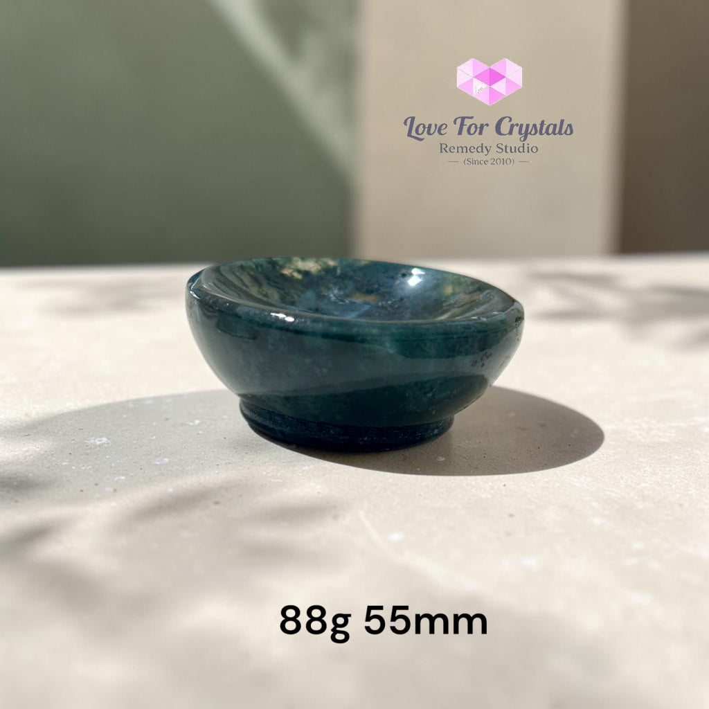 Moss Agate Mini Bowl (Money Grows) 55-60mm - 88g 55mm - Moss agate