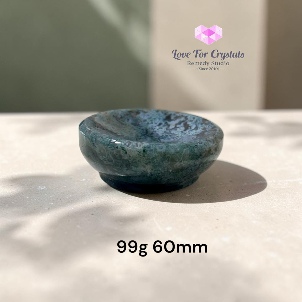 Moss Agate Mini Bowl (Money Grows) 55-60mm - 99g 60mm - Moss agate