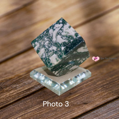 Moss Agate Money Grows Cubes 35mm (Pre-coded & Activated) Lightline Essentials Photo 3 Moss agate